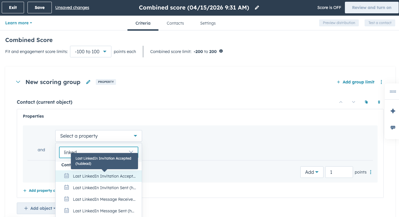 How to use LinkedIn prospecting data for lead scoring