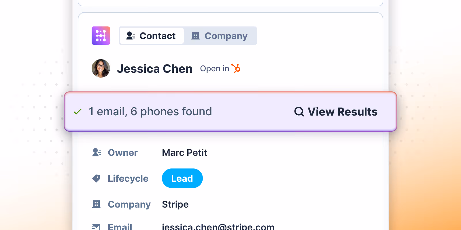 enrich linkedin contact for hubspot users
