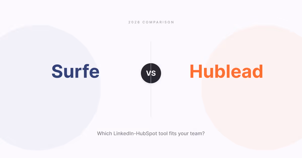 Vergleich: Hublead vs Surfe (LinkedIn + HubSpot Workflows)
