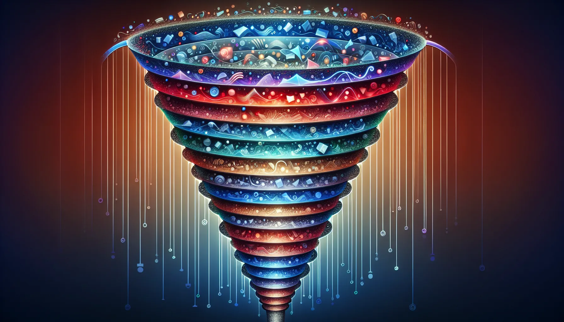Visual representation of sales funnel