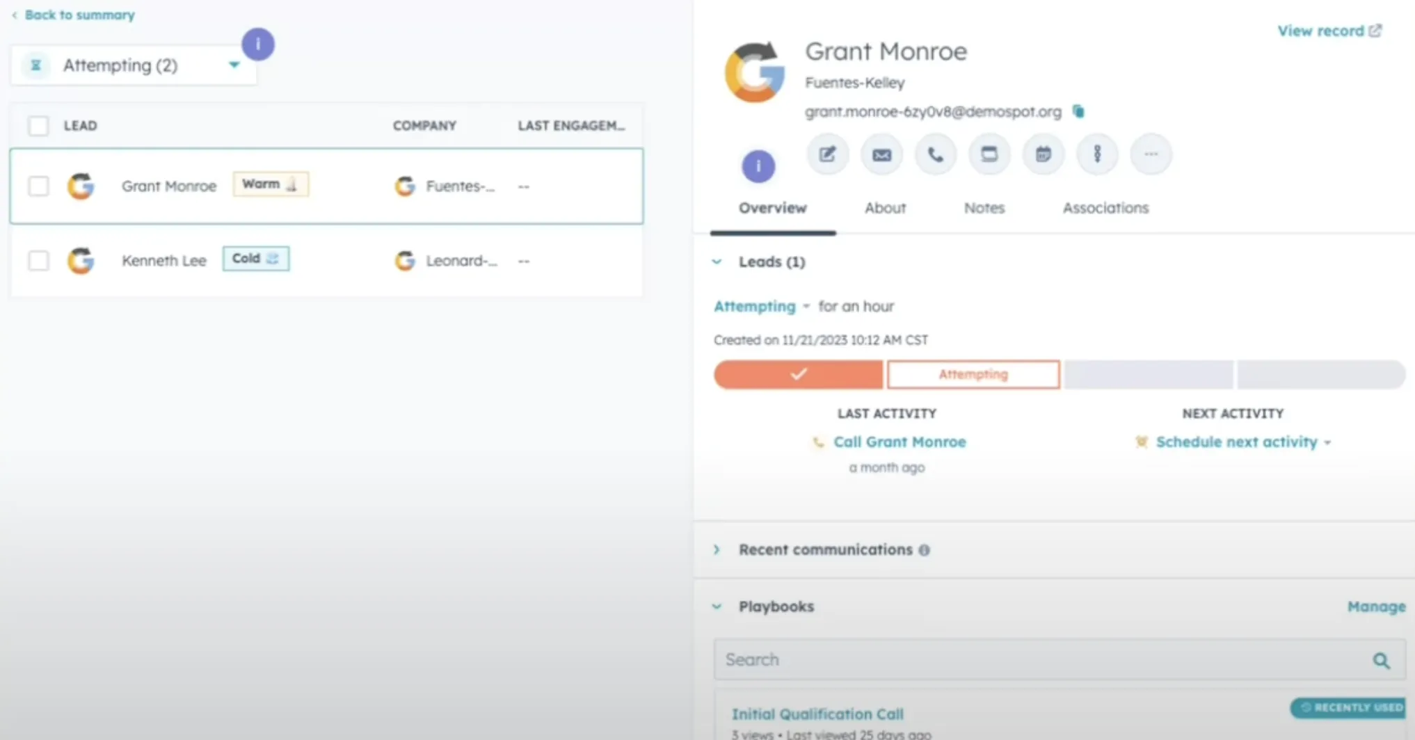 Ansicht des HubSpot Prospect-Tools