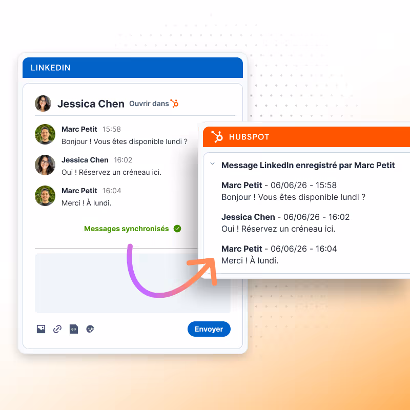 Synchroniser les messages LinkedIn vers HubSpot en 1 clic