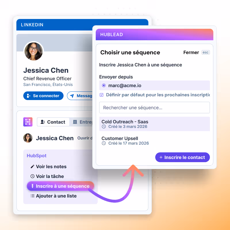 Ajouter un contact LinkedIn à une séquence HubSpot
