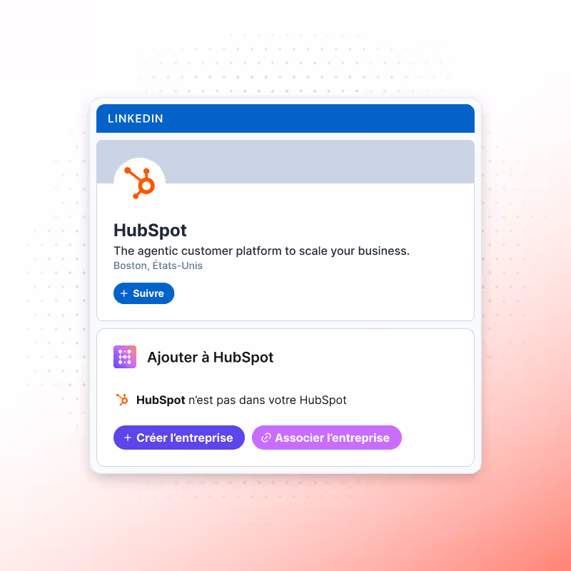 Importer une entreprise LinkedIn vers HubSpot