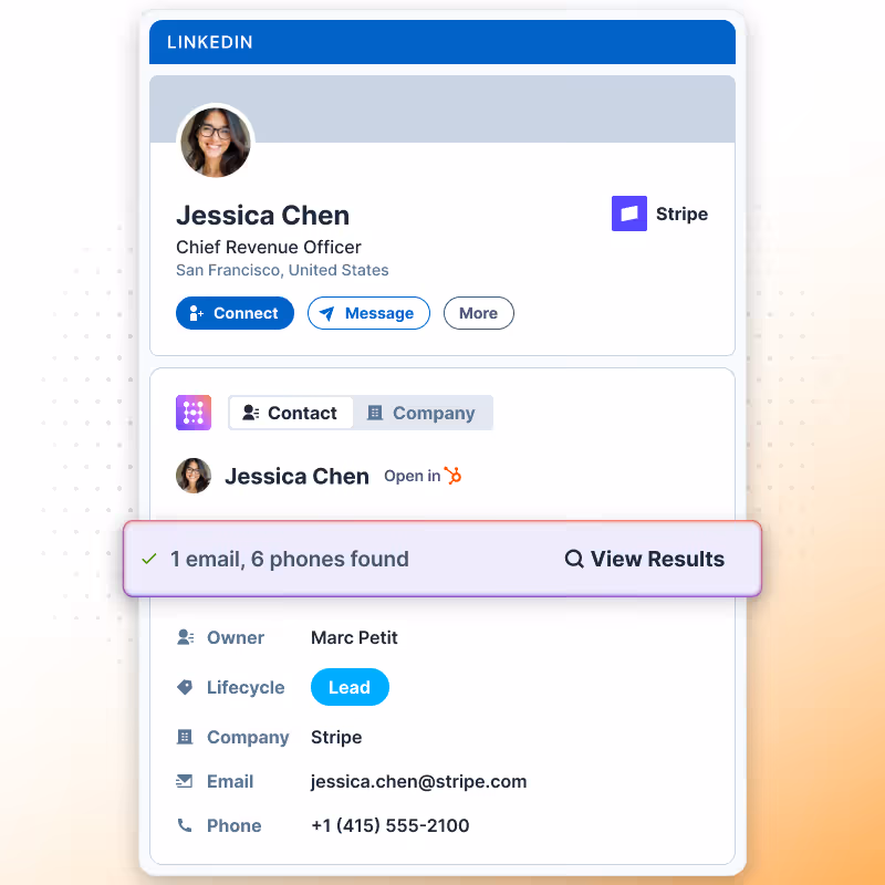 enrich LinkedIn contact for HubSpot users