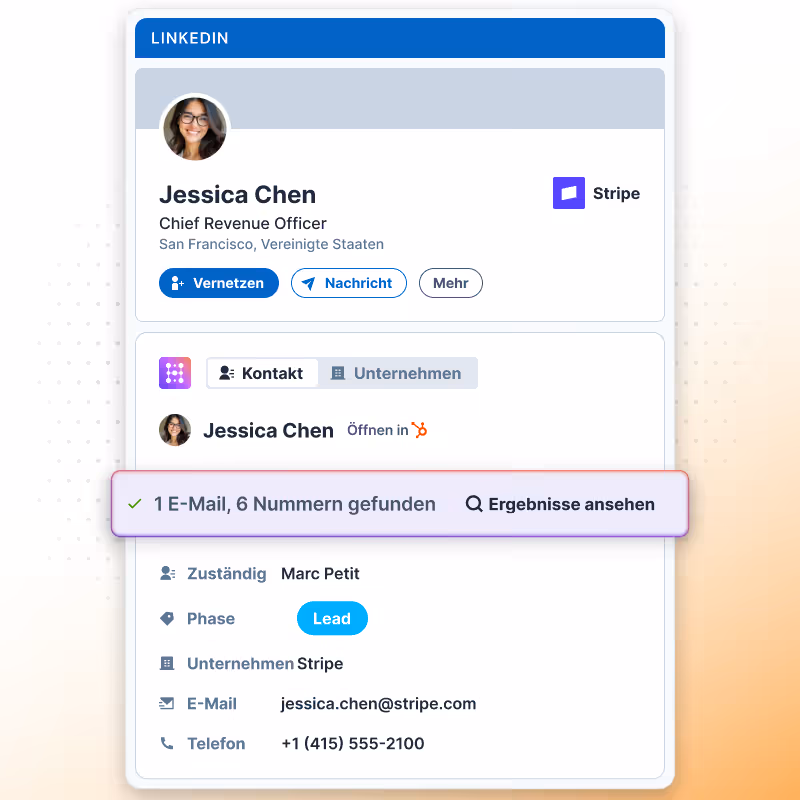 LinkedIn-Kontakt für HubSpot-Nutzer anreichern