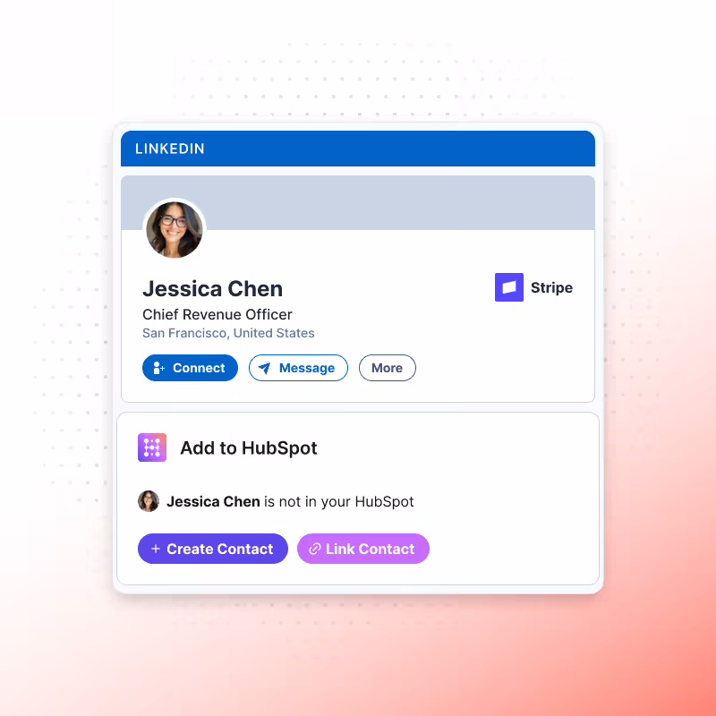 Add or link a LinkedIn contact to HubSpot