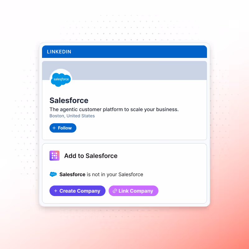 import LinkedIn company to Salesforce