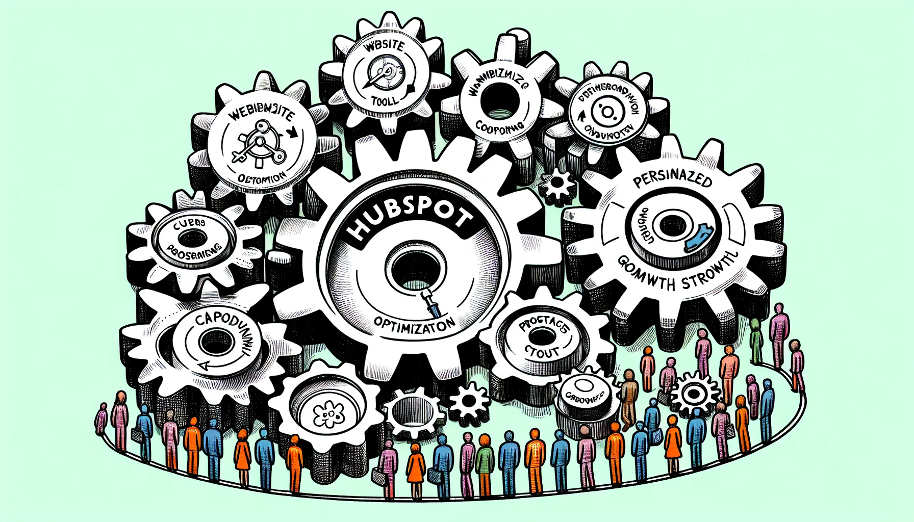 Ilustración de optimización del Onboarding y retención de clientes con integraciones de HubSpot