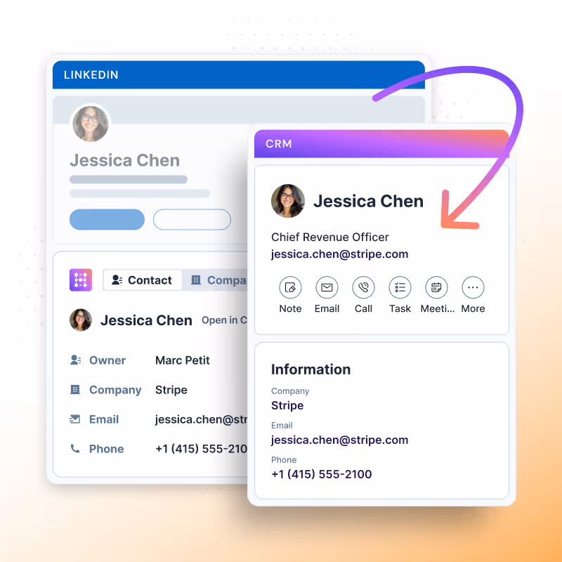 import LinkedIn contact to your CRM