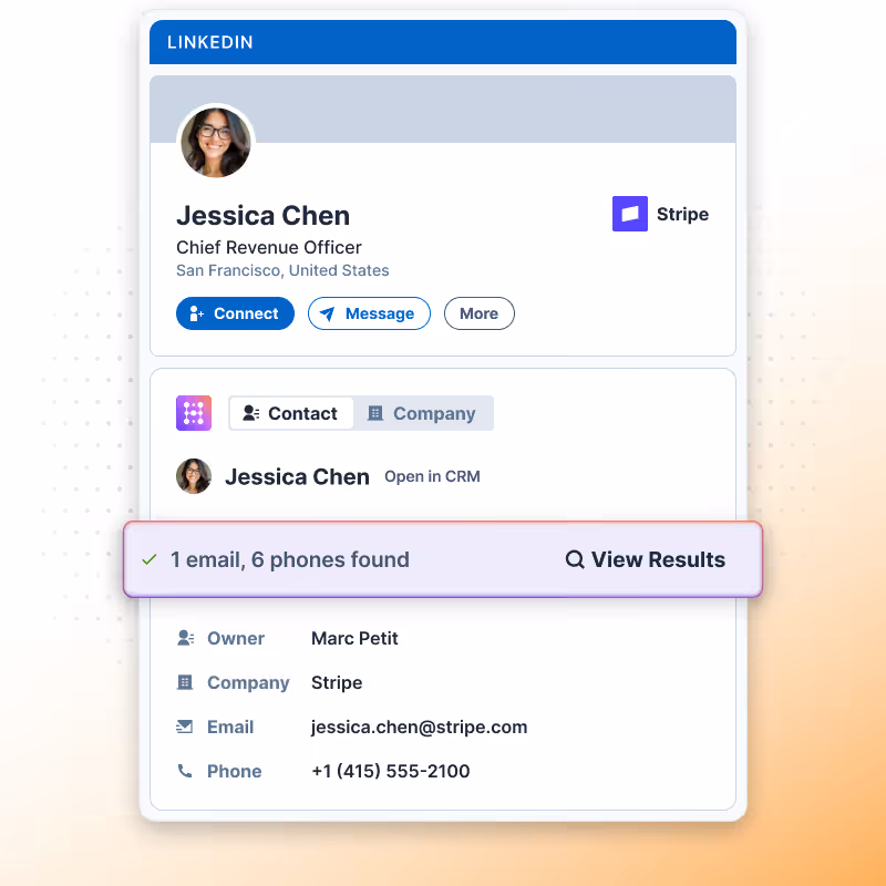 enrich LinkedIn contact for CRM users