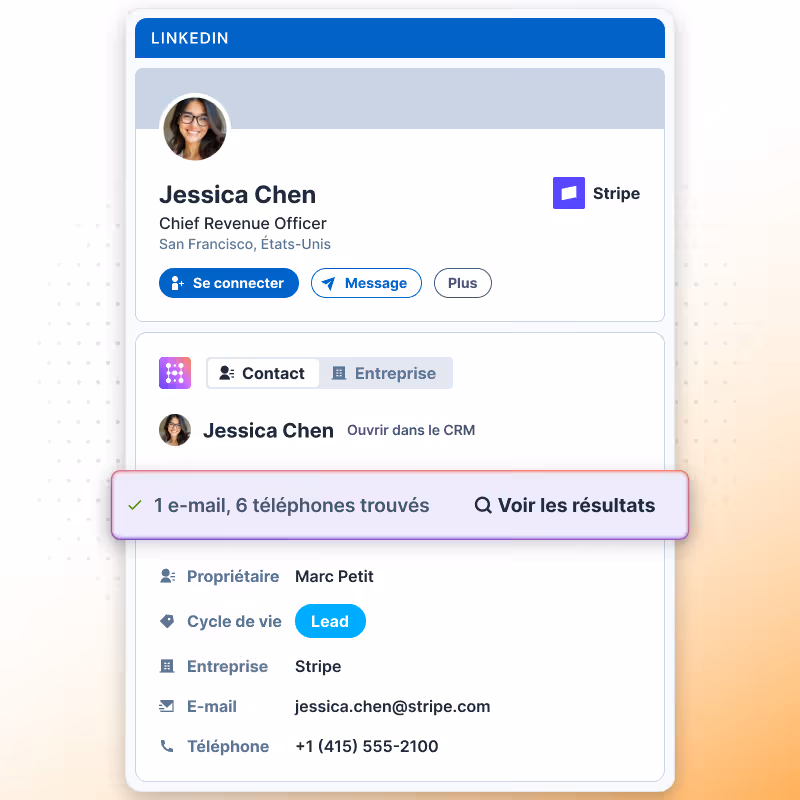Enrichir un contact LinkedIn pour votre CRM