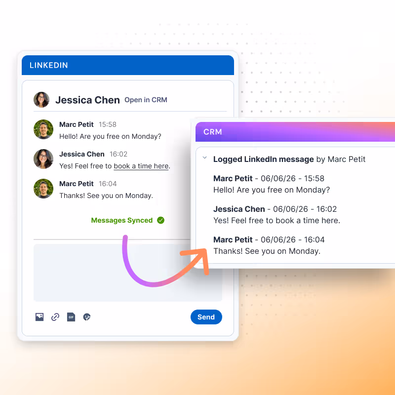 Sync LinkedIn messages to your CRM