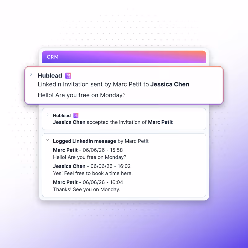 Sync LinkedIn activities to your CRM