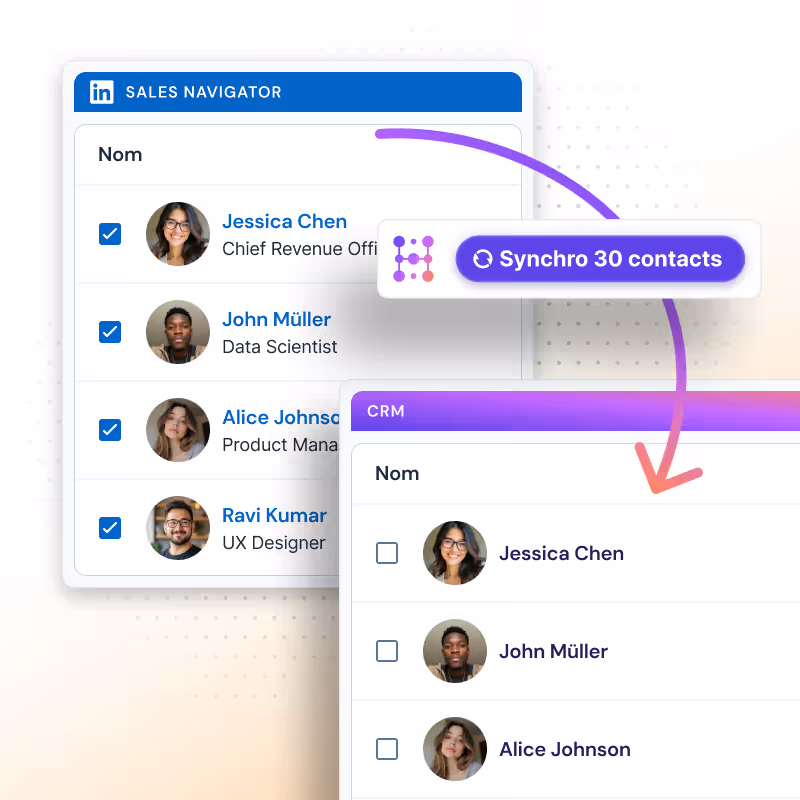 Exporter des listes Sales Navigator en masse vers votre CRM
