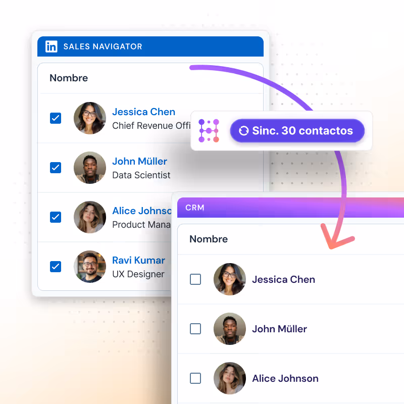 Exportar listas de Sales Navigator en masa a tu CRM