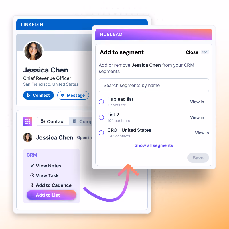 Add a LinkedIn contact to a list