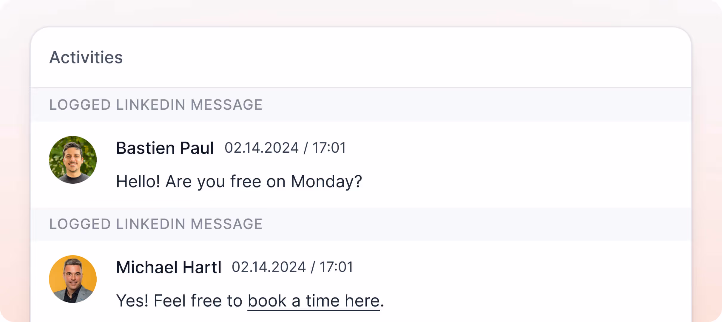 Track LinkedIn activities