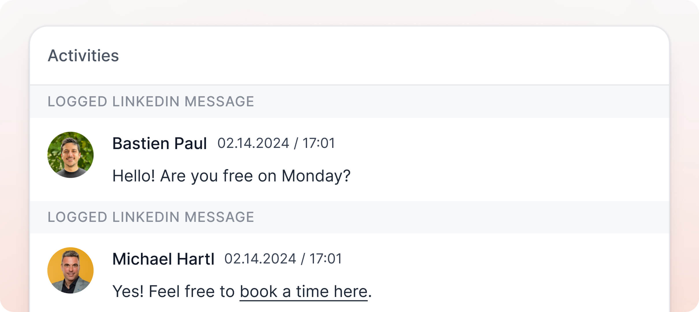 Track LinkedIn activities