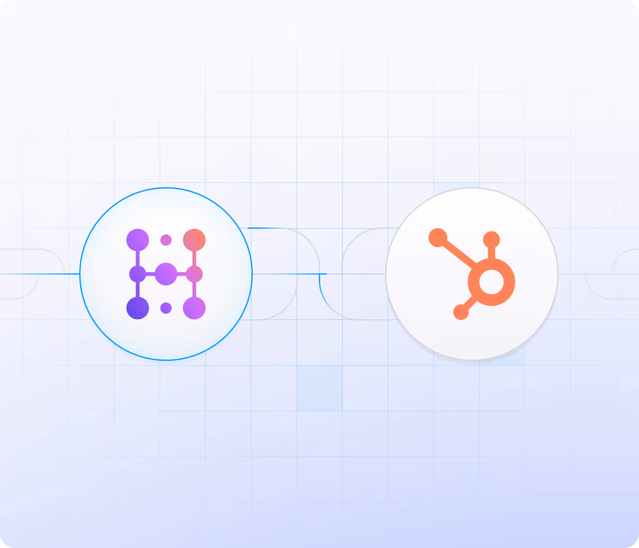 Illustration showing integration between HubLead and HubSpot platforms.