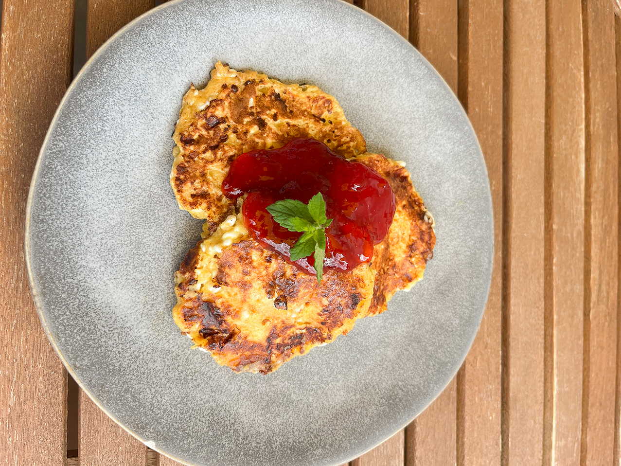 Protein Hüttenkäse Pancakes