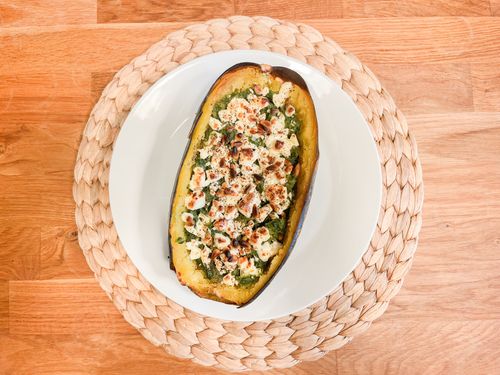 Spaghettikürbis mit Feta