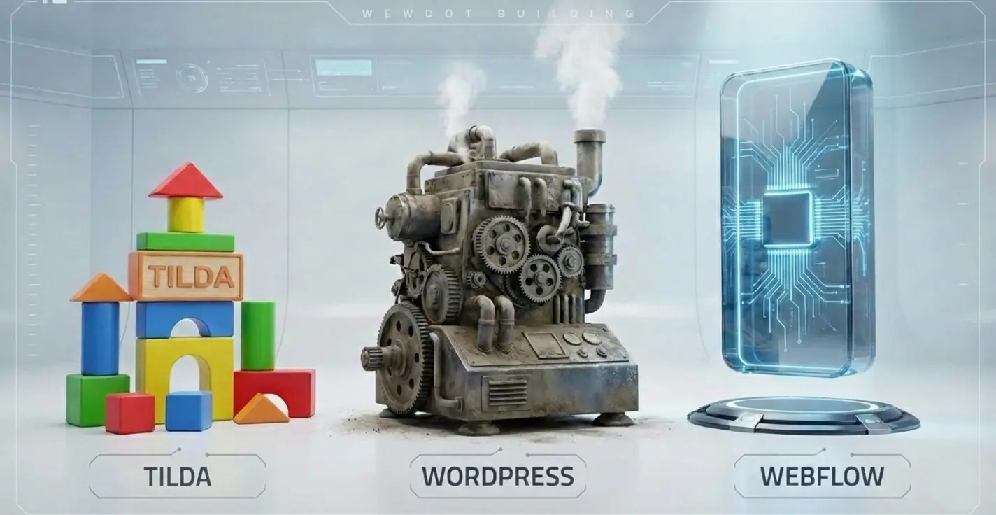 Webflow, Tilda или WordPress: На чем строить сайт. Честное сравнение CMS.