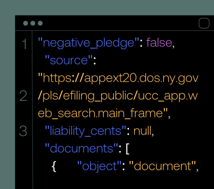 UCC lien API returning no lien status