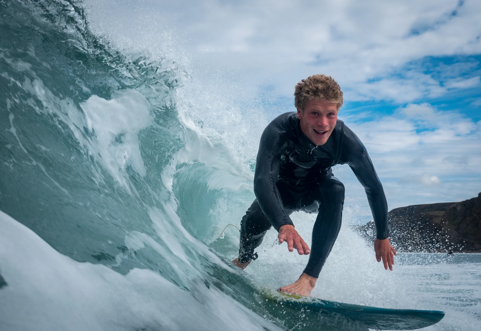 Professional photograph of a surfer