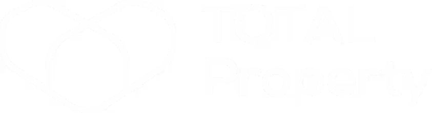 Total Property in white logo with no background.