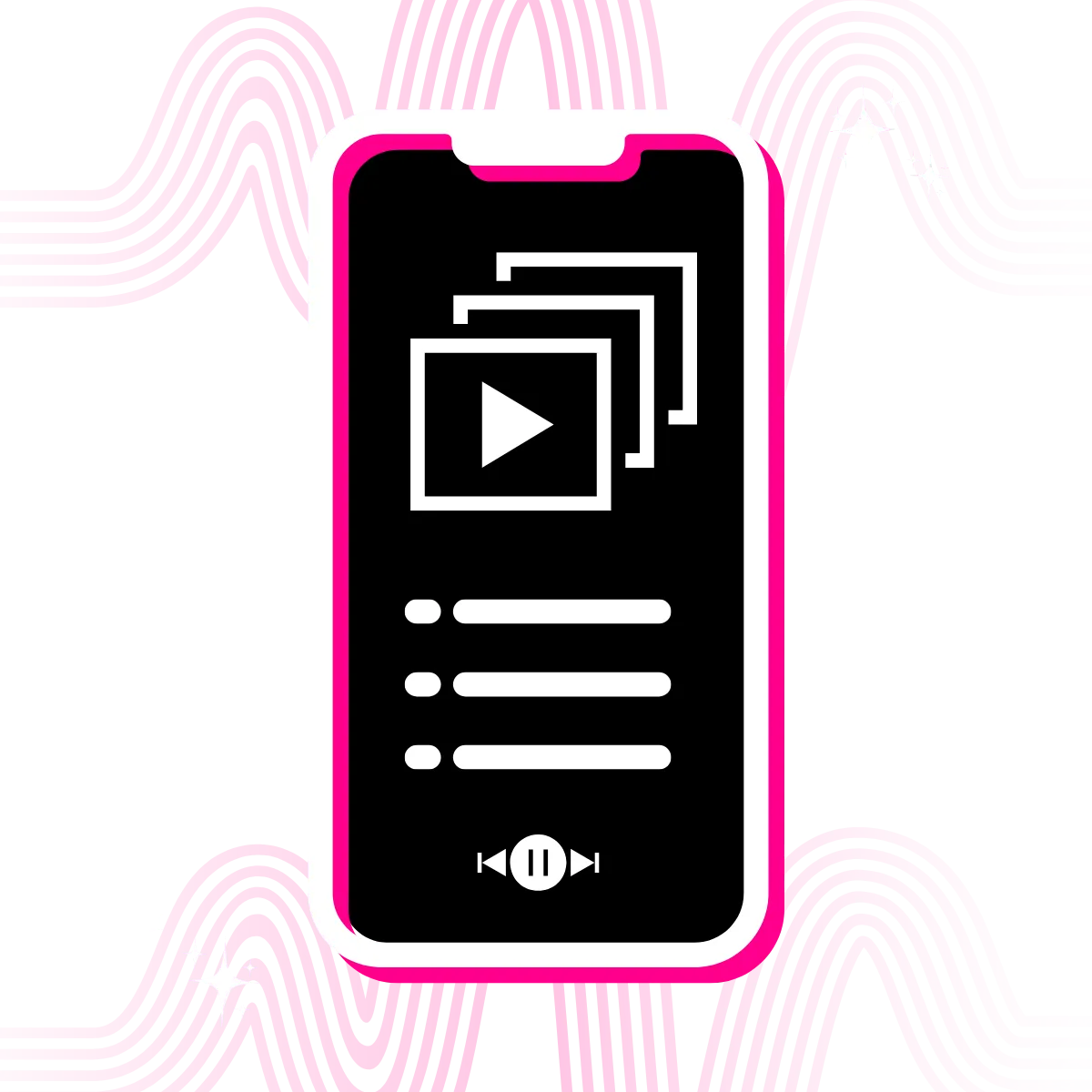 Icona playlist smartphone per digital signage Livesignage