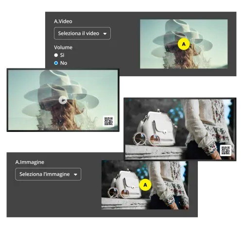 Esempio di caricamento di video e immagini sul display