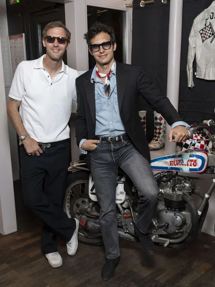 Dîner de lancement de la campagne Persol "The Drive Within" organisé par H.stories, avec un photocall moto de flat track de Dimitri Coste, avec des tenues collector, et la présence de Pedro Winter, Alexandre Grynszpan, Gaia Weiss, Vassili Schneider, et Marlon Magnée.