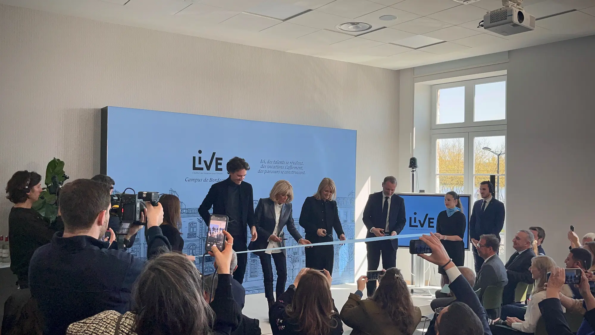 Inauguration du campus LIVE à Bordeaux avec Antoine Arnault et Brigitte Macron, organisée par H.stories.