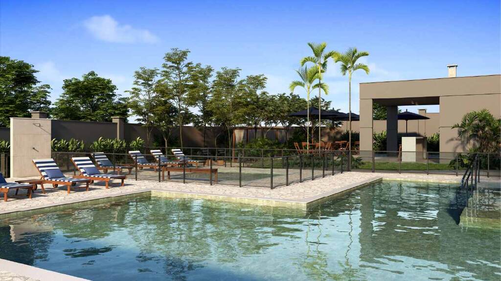 piscina em área de lazer em condomínio