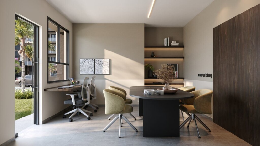 coworking em área de lazer em condomínio