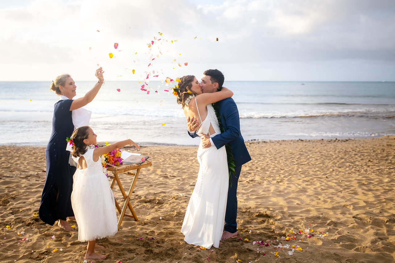 flower petal toss kauai wedding officiant