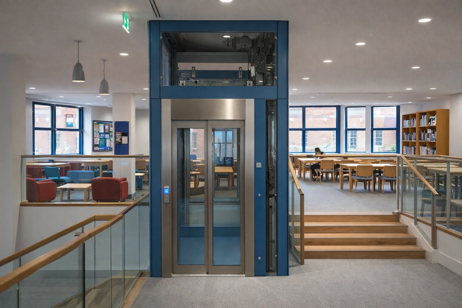 Glass lift in School Library