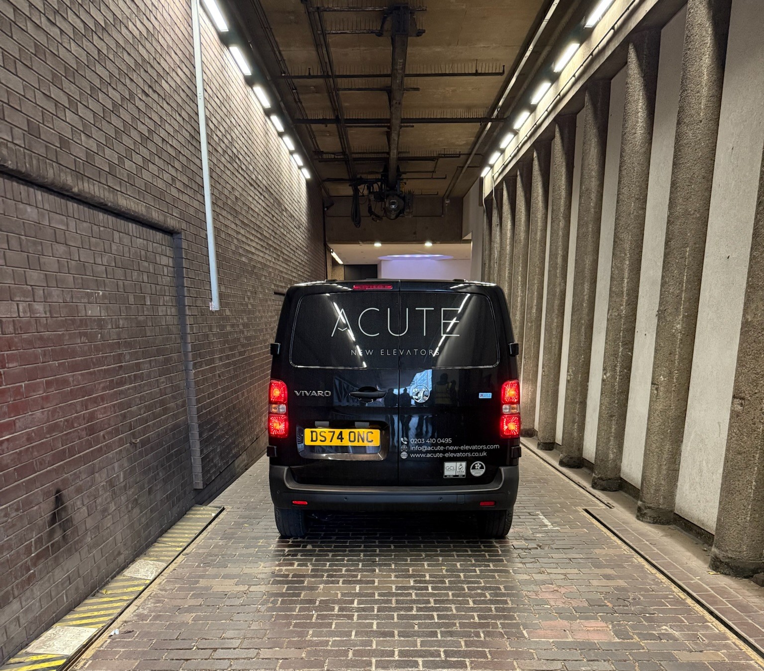 Acute Elevators Van on the Lorry Lift