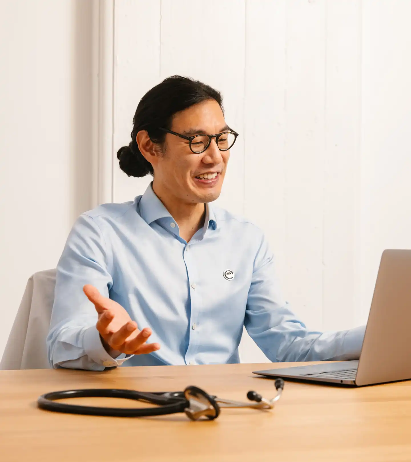 Doctor on video call