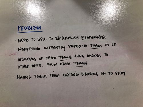 Workshop problem on white board