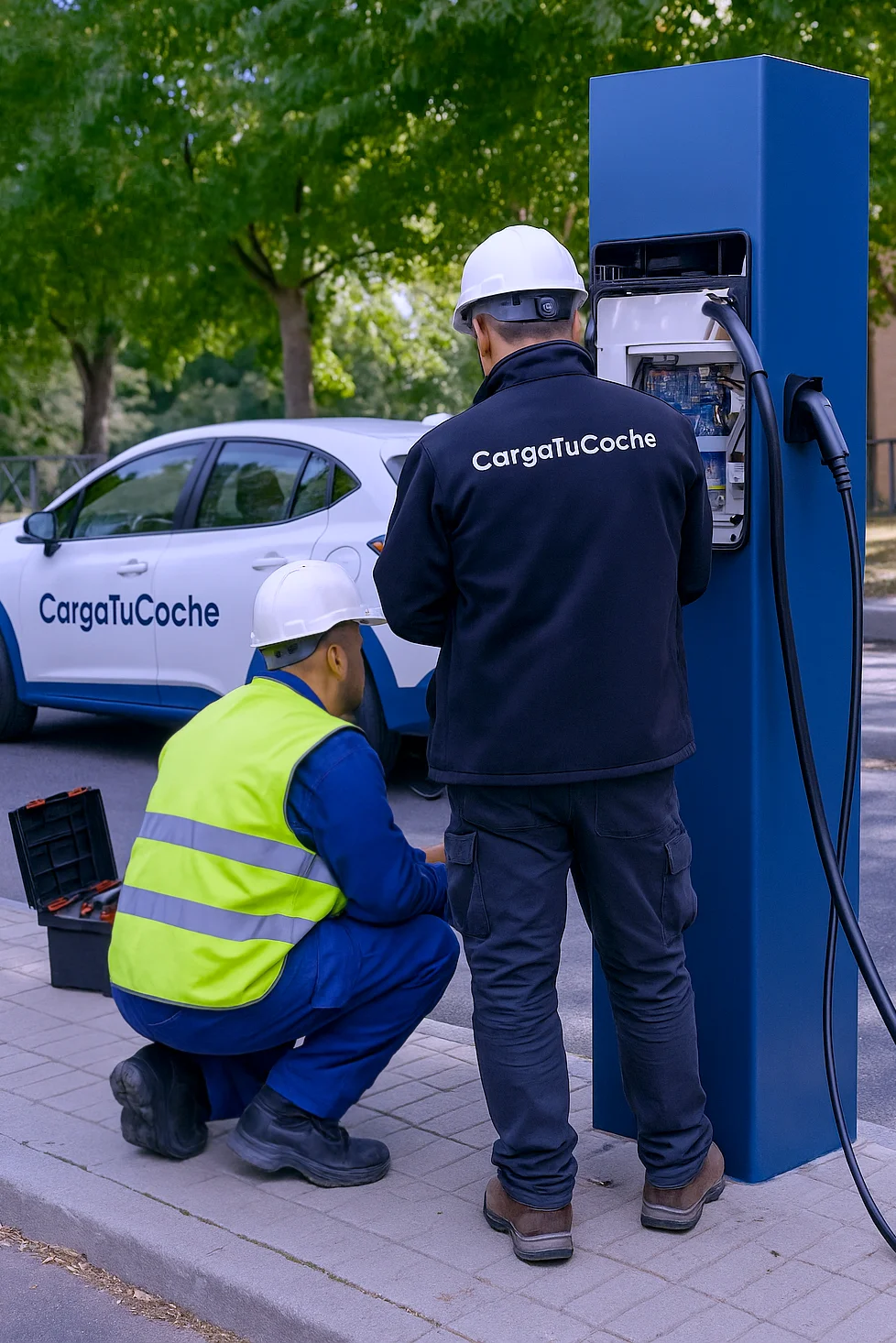 Socio instalador de CargaTuCoche con punto de recarga