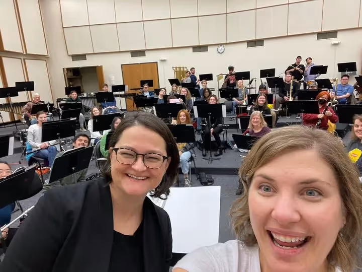 "Hustle and Bustle" rehearsal with Danielle Davey and MHCC ensemble.