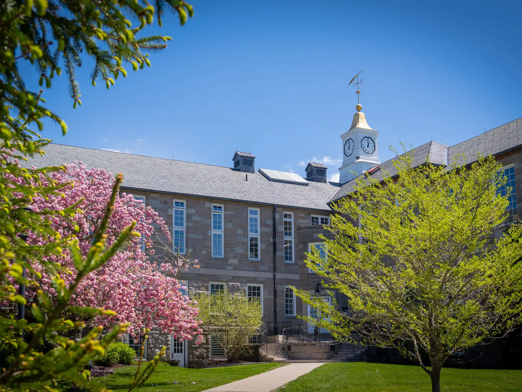 A view of the University of Rhode Island (URI) campus in spring.
