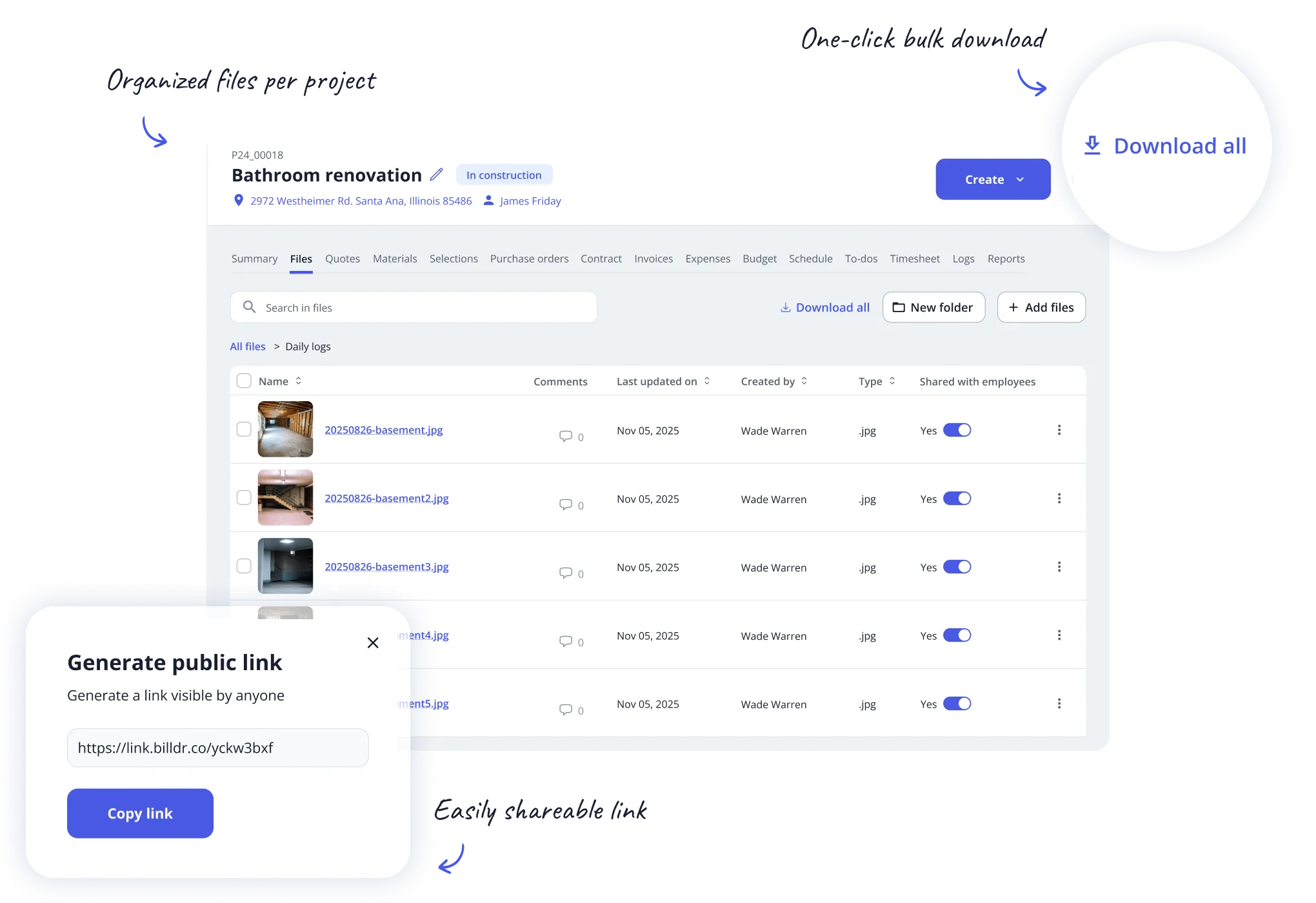 Files feature screenshot