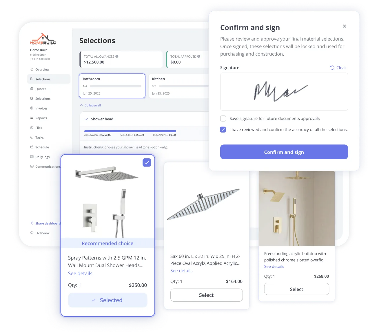 Capture d'écran du tableau de bord des clients