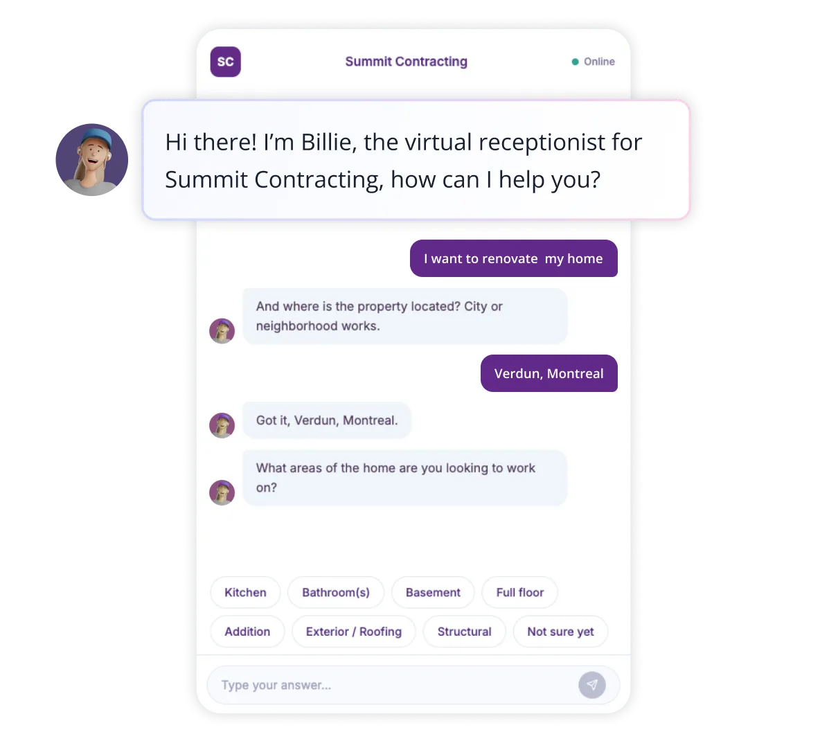 Avance de Billie: la recepcionista virtual