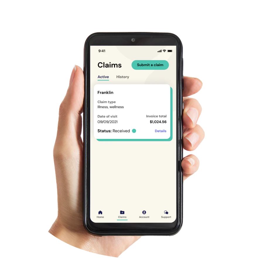 A hand holding a phone with a the Fetch app on the screen.