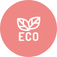 Step and repeat icon detailing the products are eco friendly and PVC free