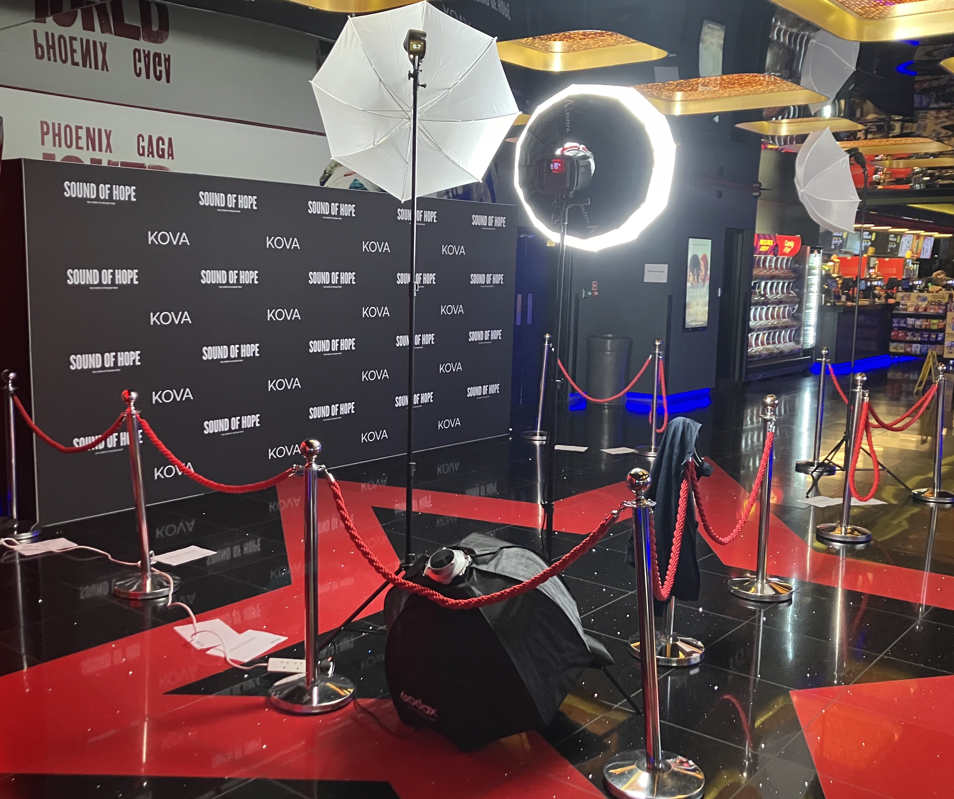 London film Premier step and repeat wall and cineworld Leicester Square